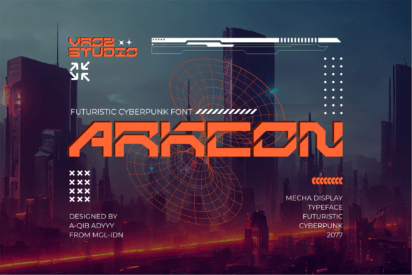 Arkcon: The Futuristic Cyberpunk Display Font for Bold Design