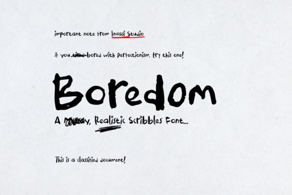 Boredom: A Quirky Display Font for Creative Projects