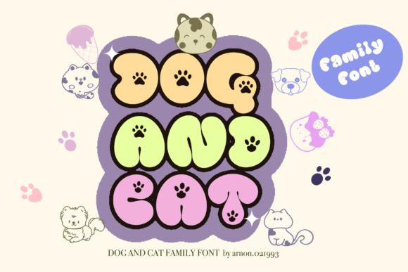 Dog and Cat: A Charming Display Font for Creative Projects