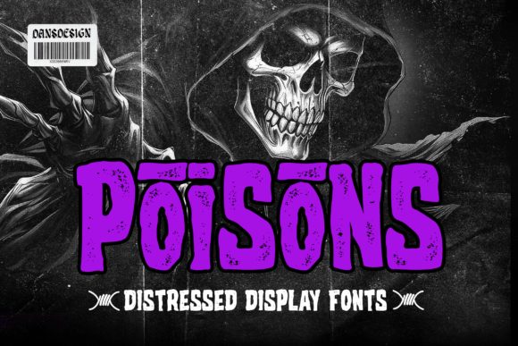 Poisons: A Unique Distressed Display Font for Creative Projects